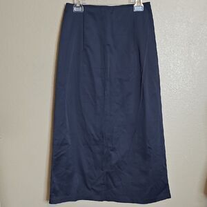Vintage Y2k Nwt Express Blue Gray Maxi‎ A-Line Skirt Sateen 6